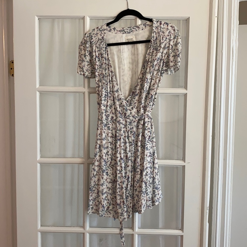 Sézane size 36 wrap dress floral print
